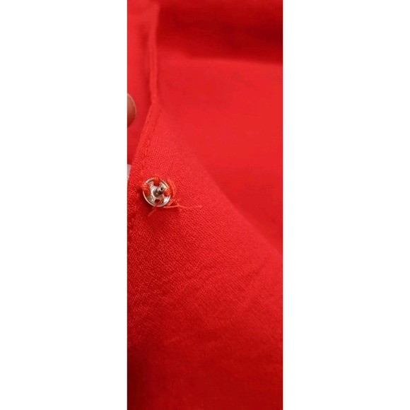 Umgee Red Scallop Wrap Romper Bell Sleeve‎ Elastic Waist Boho Chic Size Small - Picture 9 of 15